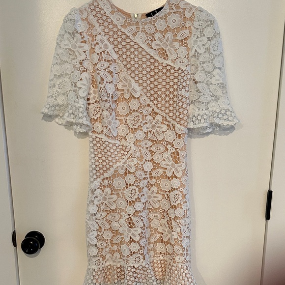 Lulus My Dearest White Lace Short sleeve mini dress - Picture 1 of 9